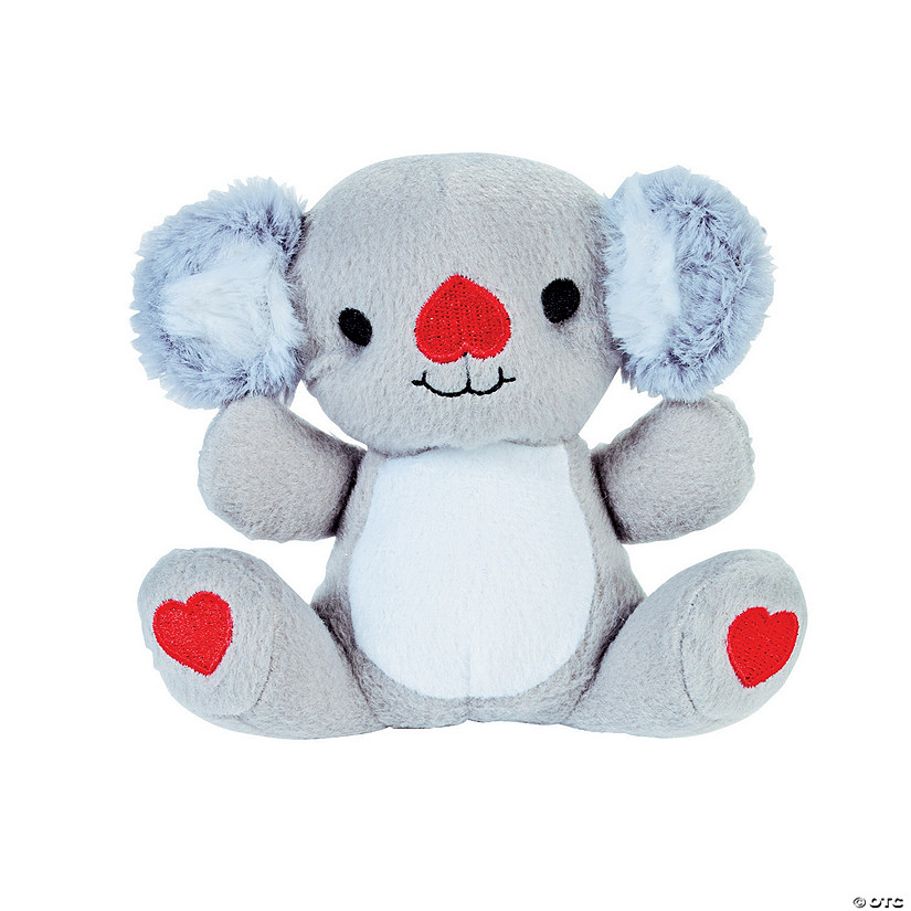 Valentine's Day Stuffed Koalas with Hearts - 12 Pc. Image