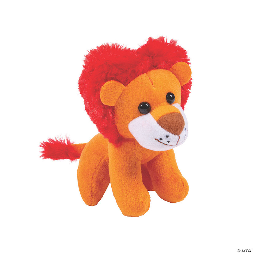 Valentine's Day Stuffed Lions with Heart-Shaped Mane - 12 Pc. Image