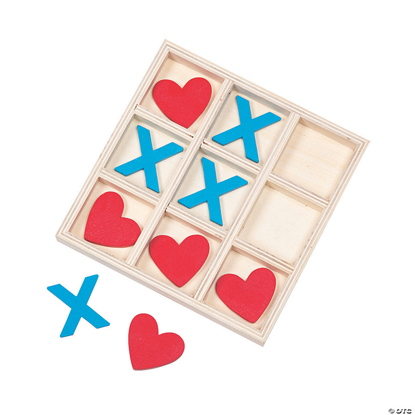 Valentine's Day Wooden Tic-Tac-Toe Game Image