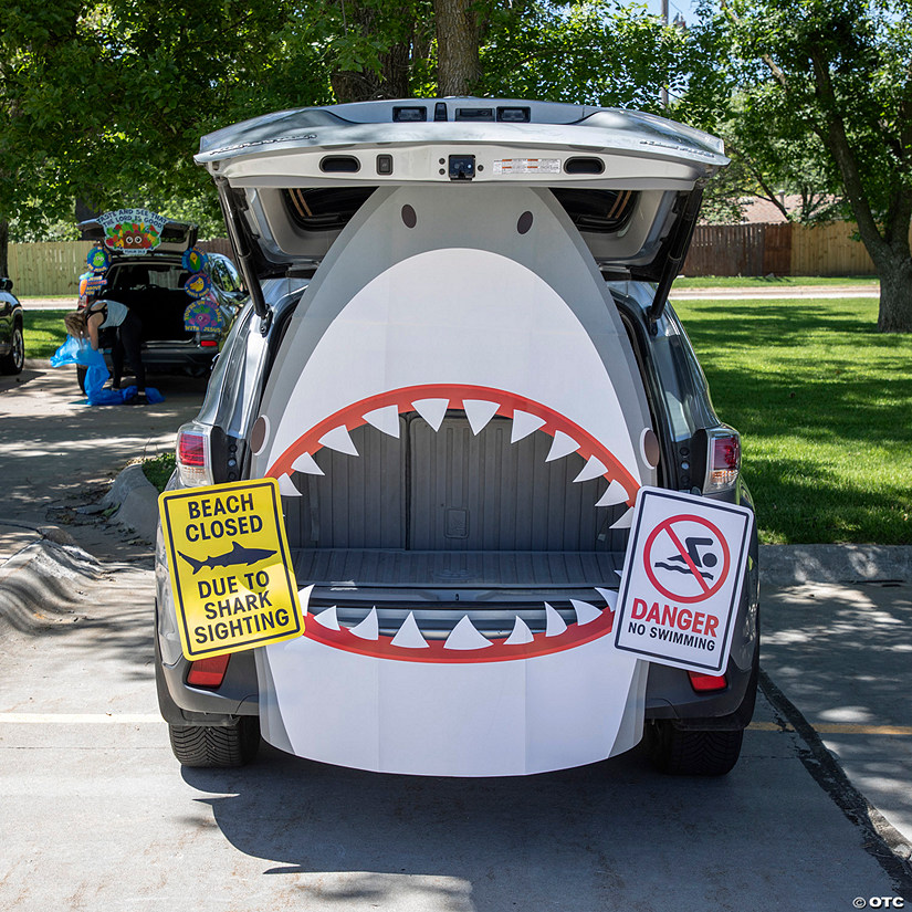 Value Gray & White Shark Trunk-or-Treat Decorating Kit - 5 Pc. Image