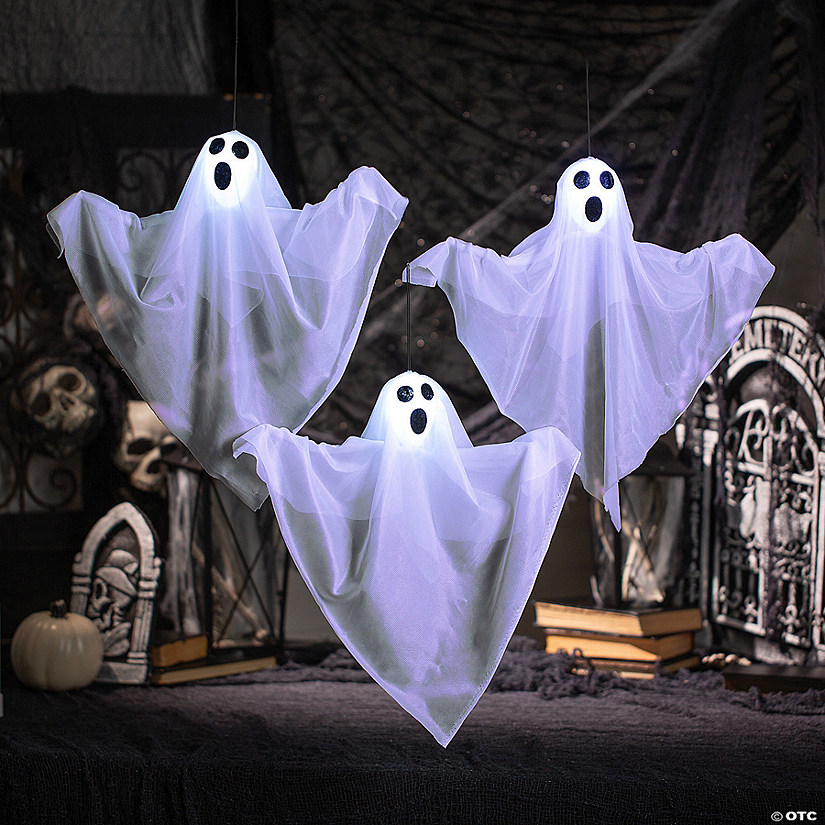 Value LED Hanging Ghosts Halloween Decoration 3 Pc.
