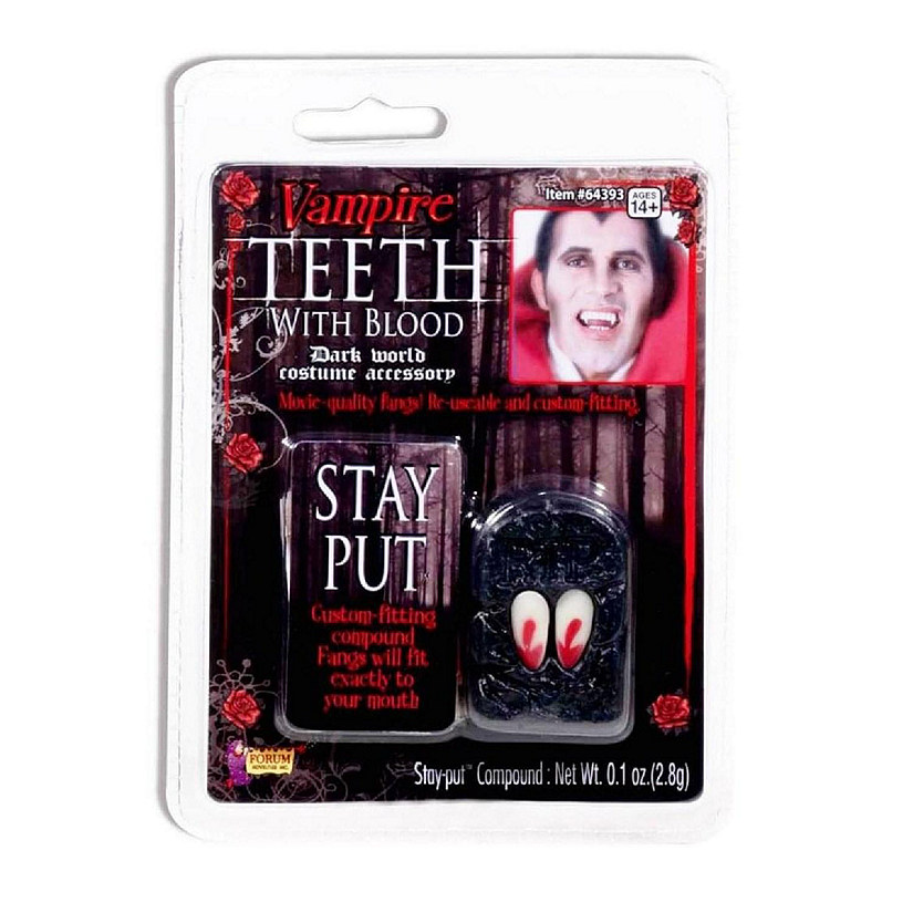 Vampire Costume Fangs With Blood Image