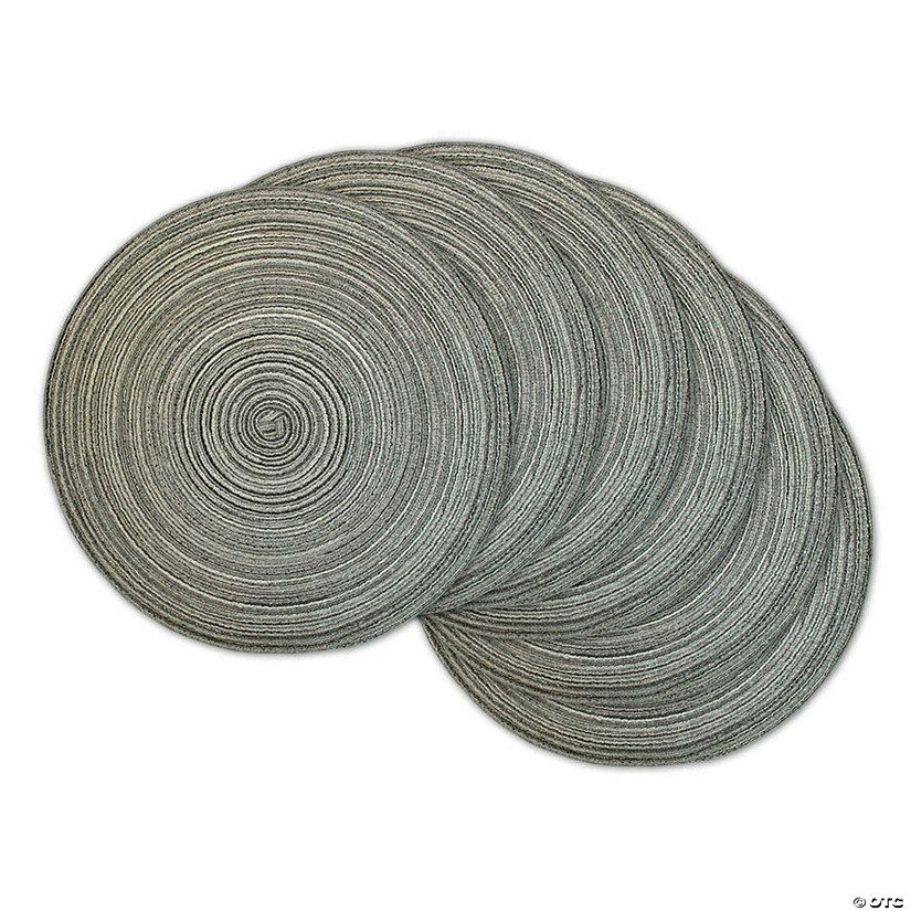 Variegated Black Round Polypropylene Woven Placemat (Set Of 6) Image