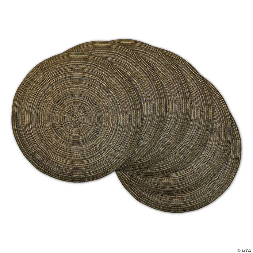 Variegated Brown Round Polypropylene Woven Placemat (Set Of 6) Image