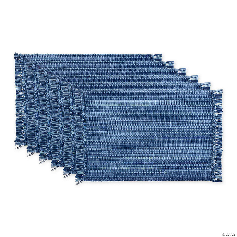 Variegated Nautical Blue Fringe Placemat (Set Of 6) Image