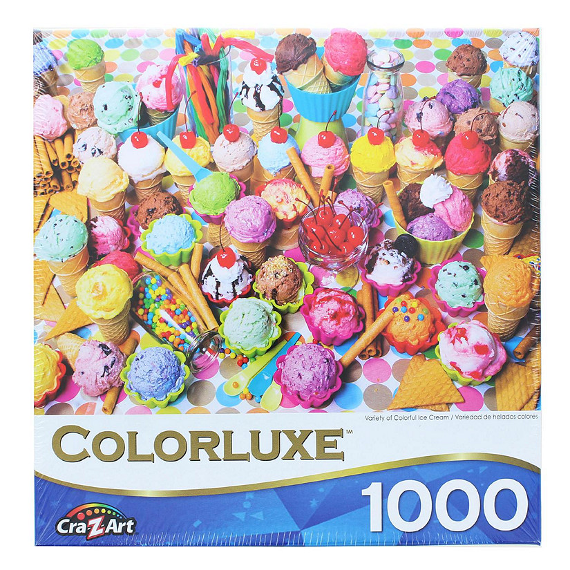 Variety Of Colorful Ice Cream 1000 Piece Jigsaw Puzzle Image