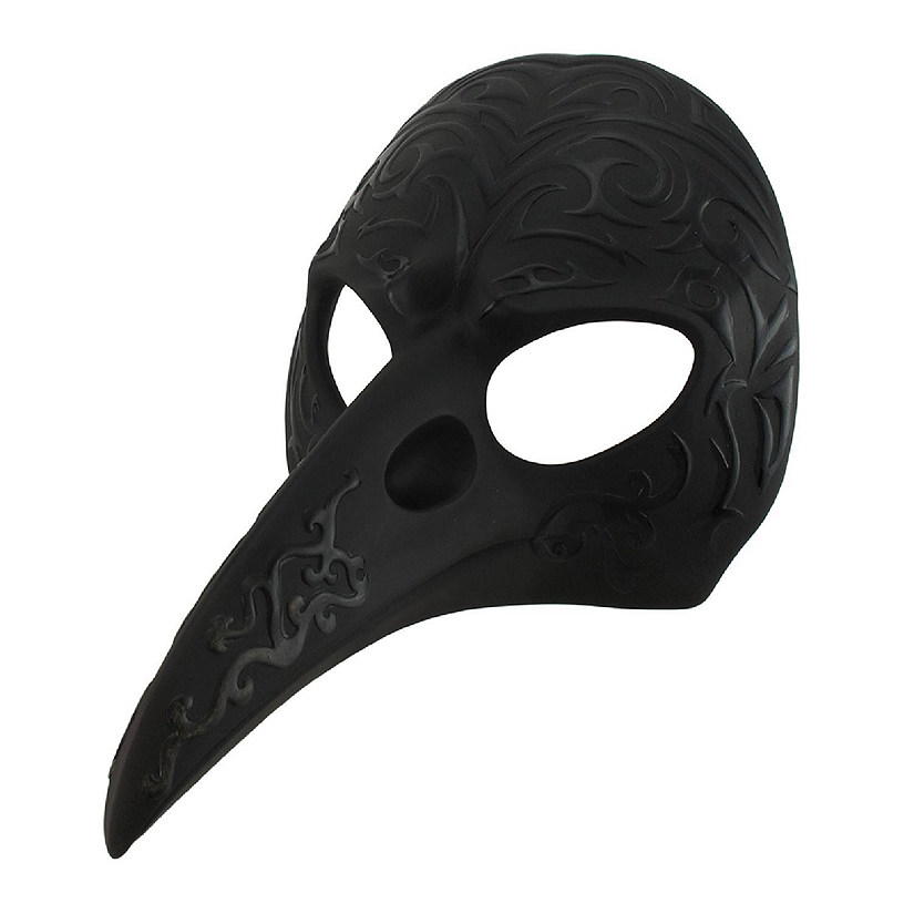 Veronese Design Black Patterned Crow Beak Carnival Mask Wall Hanging Image