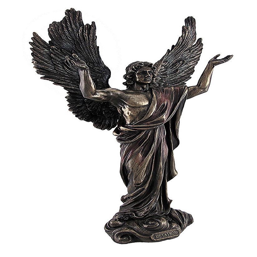 Veronese Design Bronzed Angel Metatron Statue with Colored Accents Image