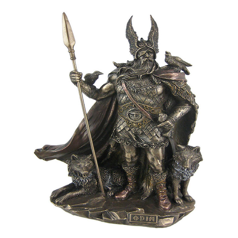 Veronese Design Norse God Odin Bronze Finish Statue Viking Image