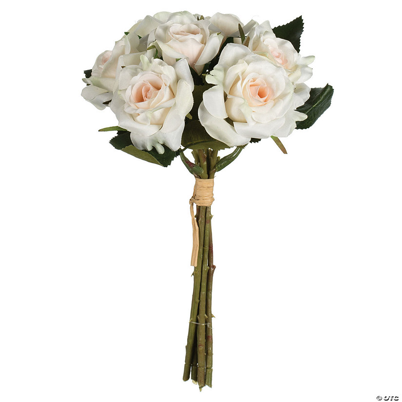 Vickerman 10" Artificial Cream Rose Bouquet, Set of 3 Image