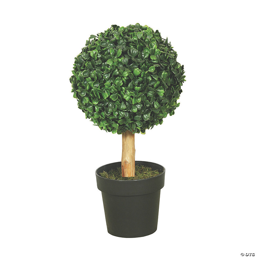 Vickerman 10" Artificial Green Boxwood Topiary - Features a 7" Ball Image