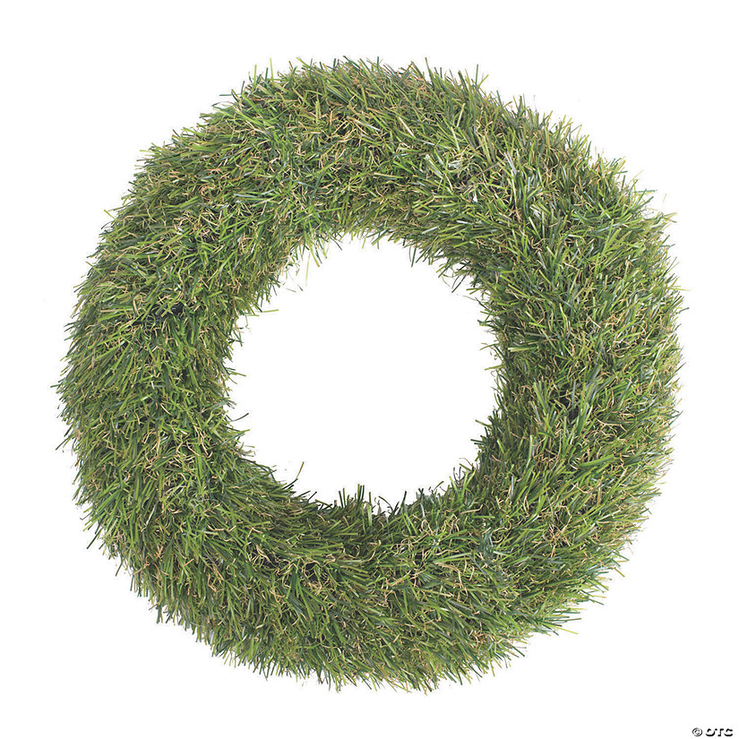 Vickerman 10" Artificial Green Grass Wreath Image
