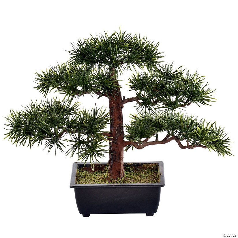 Vickerman 10" Artificial Potted Guest Greeting Bonsai Pine Tree Image