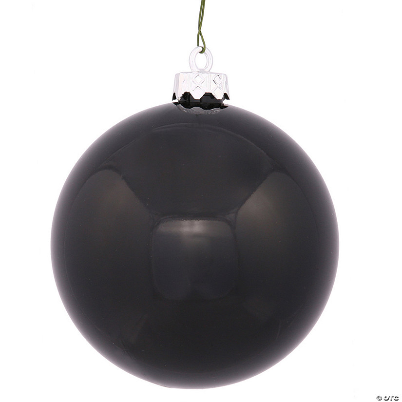 Vickerman 10" Black Shiny Ball Ornament Image