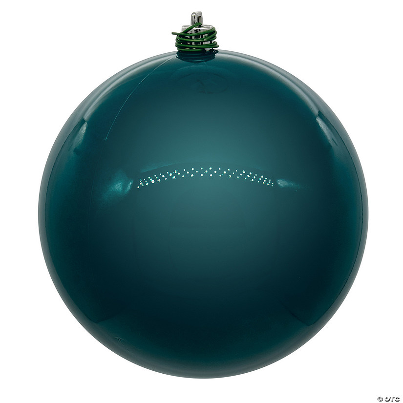 Vickerman 10" Dark Teal Pearl UV Drilled Ball Ornament, 1 per bag. Image