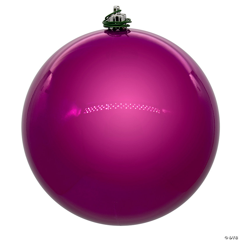 Vickerman 10" Fuchsia Pearl UV Drilled Ball Ornament, 1 per bag. Image