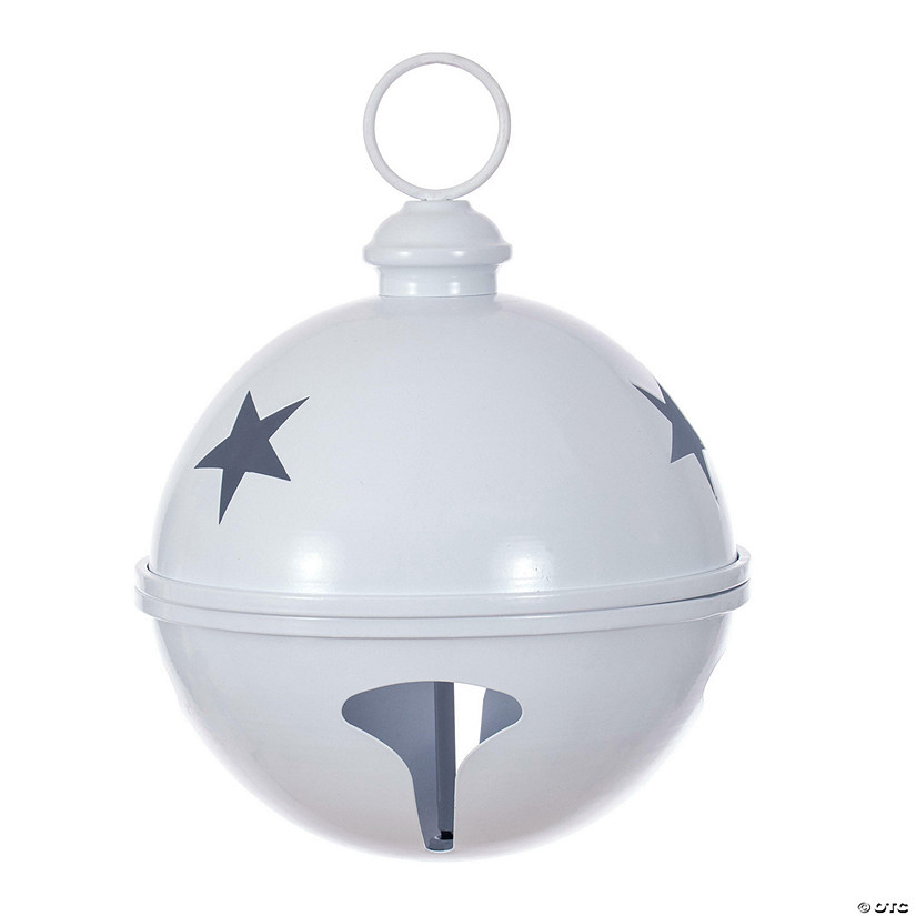 Vickerman 10" Matte White Iron Bell Ornament. Image