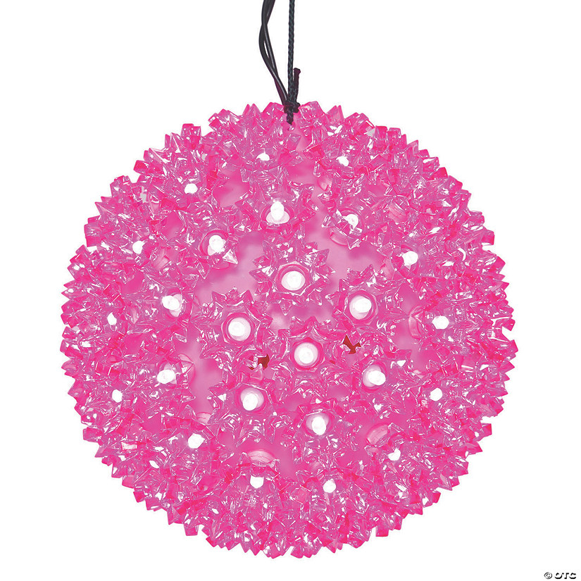 Vickerman 10" Pink LED Starlight Sphere Lighted Hanging Decor Image