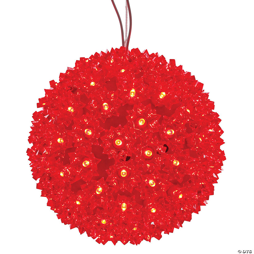 Vickerman 10" Starlight Sphere Christmas Ornament with 150 Red Wide Angle LED Lights Image