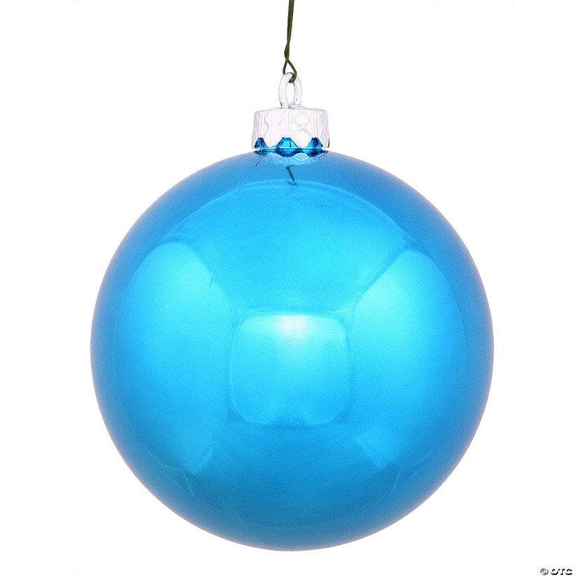 Vickerman 10" Turquoise Shiny Ball Ornament Image