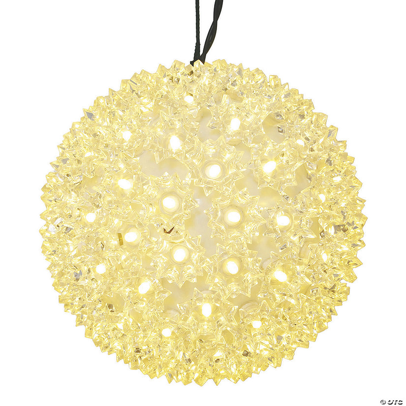 Vickerman 10" White LED Starlight Sphere Lighted Hanging Decor Image