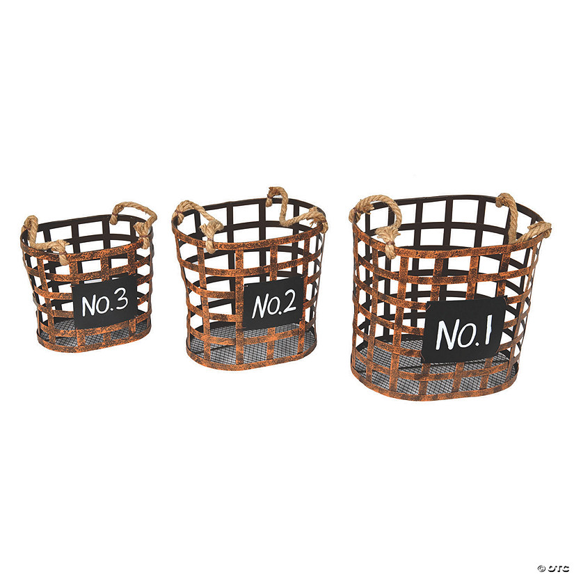 Vickerman 10" Wire Chalkboard Oval Basket - 3/pk Image