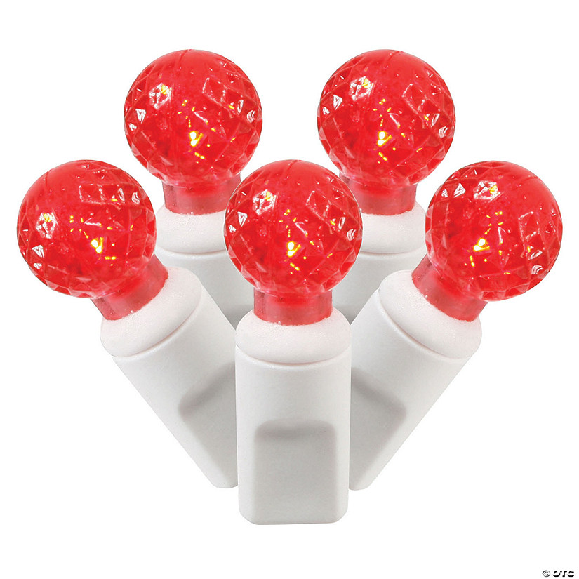 Vickerman 100 Lights LED Red with White Wire - 4"x34' Long Image