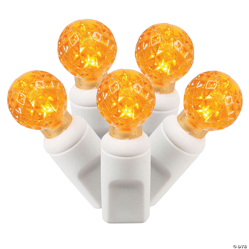 Vickerman 100 Orange G12 LED Single Mold Light on White Wire, 34' Light Strand Image
