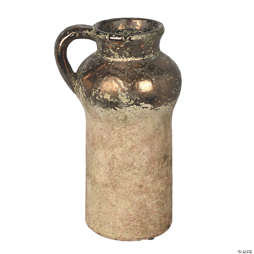 Vickerman 12" Aged Terracotta Gray Ceramic Vase Image