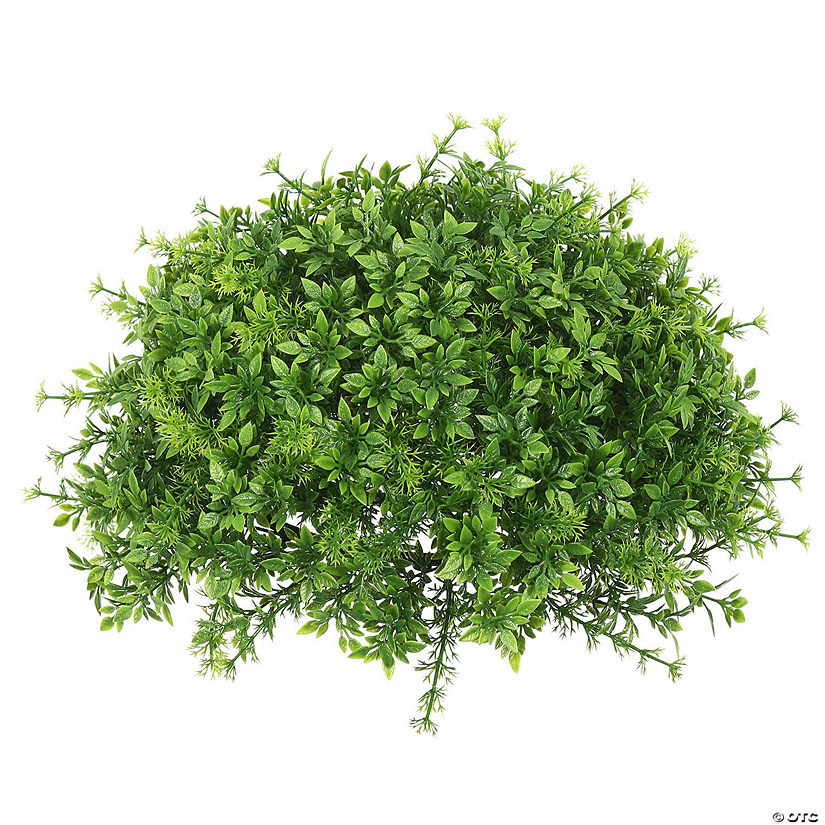 Vickerman 12"  Artificial Green Mixed Greenery Half Ball Image