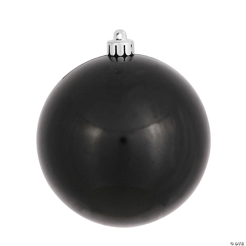 Vickerman 12" Black Candy Ball Ornament Image