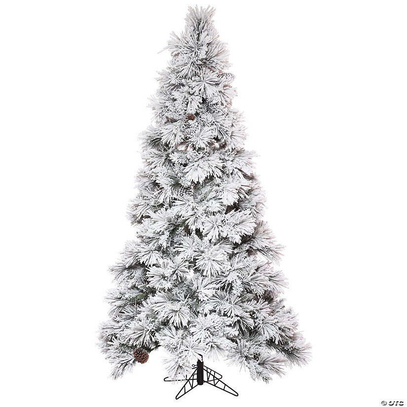 Vickerman 12' Flocked Atka Slim Artificial Christmas Tree, Unlit Image
