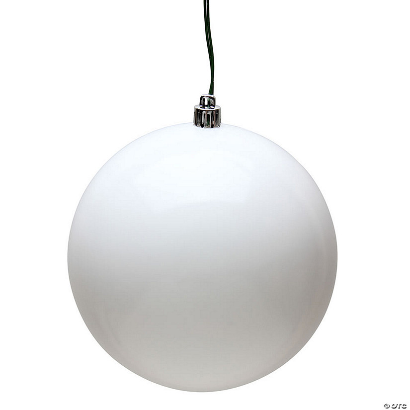 Vickerman 12" White Candy Ball Ornament Image