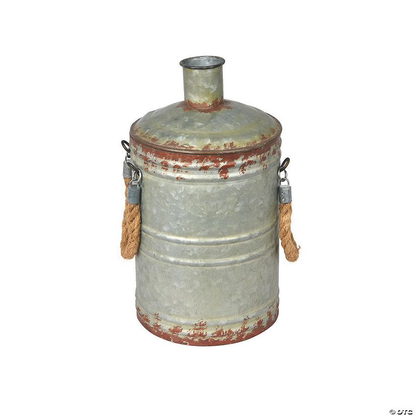 Vickerman 13.5" Rustic Metal Container with Handles Image