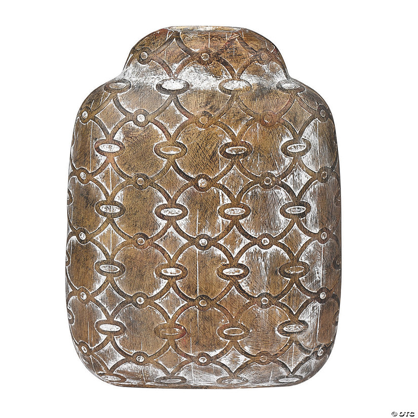 Vickerman 13.8" Flat Brown Vase Circular Pattern Image