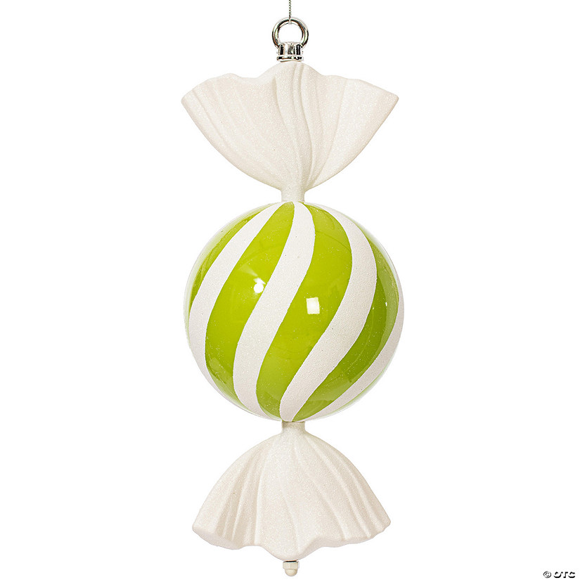 Vickerman 13" Green Round Swirl Candy Ornament. Image