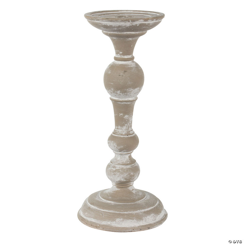 Vickerman 13" White Candlestick Polyresin Image