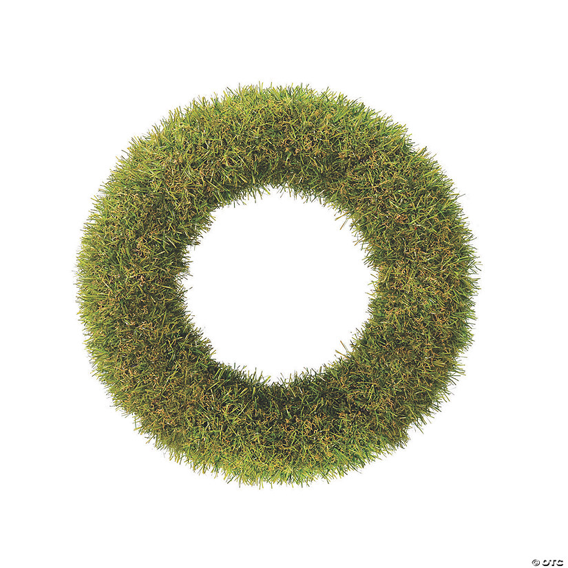 Vickerman 14" Artificial Green Grass Wreath Image