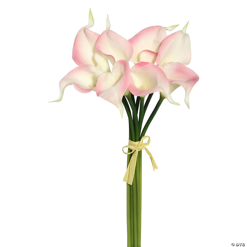 Vickerman 14'' Artificial Pink Calla Lily. Eight stems per pack. Image
