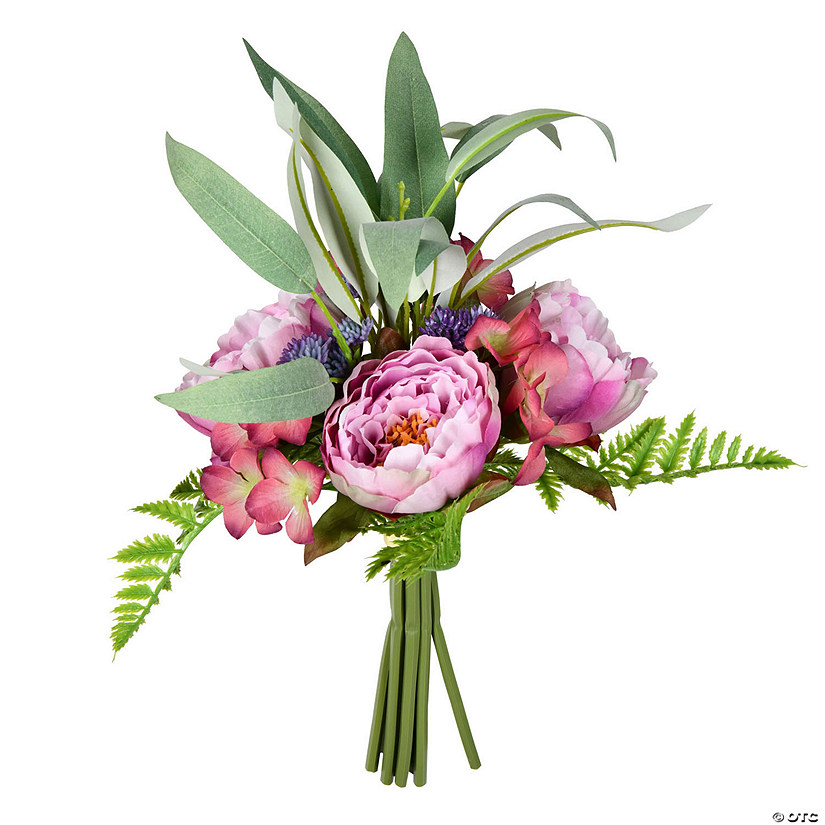 Vickerman 14'' Artificial Pink-Mauve Peony Bouquet, Pack of 2 Image