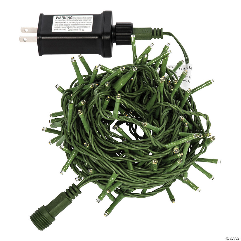 Vickerman 144 Lights LED Warm White Cluster Set with Green Wire - 24' Long Christmas Light Set Image
