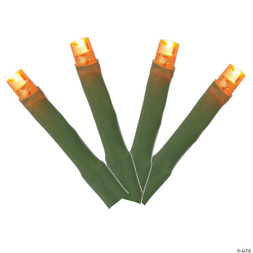 Vickerman 144 Orange LED Cluster Light Set, 24' Christmas Light Set, Green Wire Image