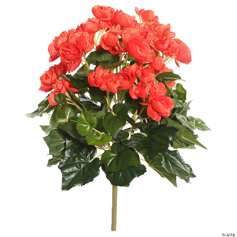 Vickerman 15" Artificial Orange Polyester Begonia Bush Image