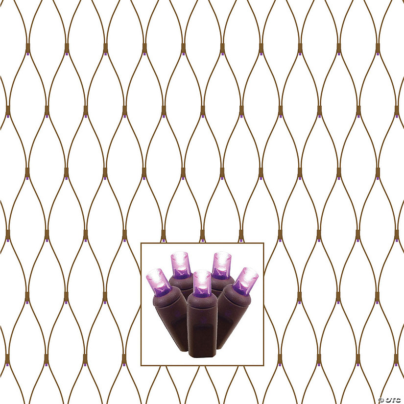 Vickerman 150 Purple Wide Angle LED Single Mold Christmas Net Light Set, Brown Wire Image