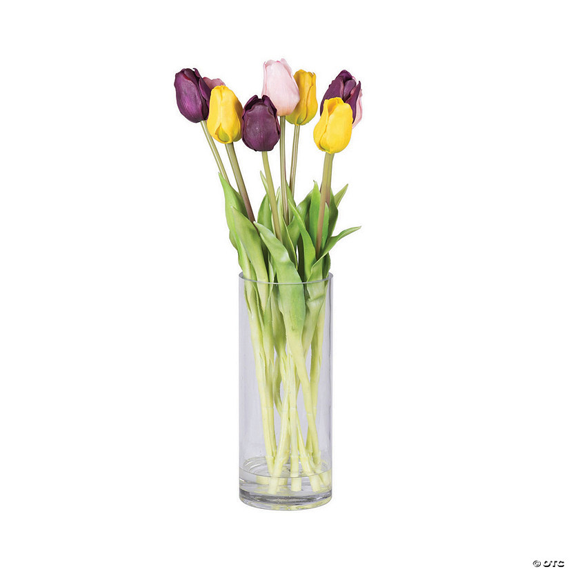 Vickerman 16" Artificial Tulip Arrangement Oriental Trading