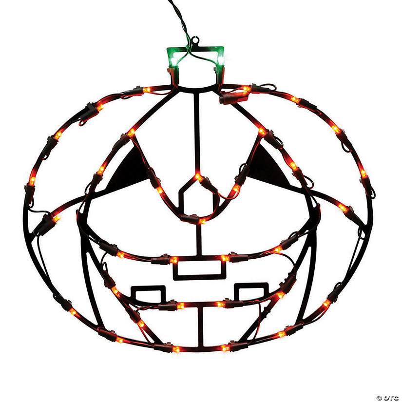 Vickerman 16" Pumpkin Wire Silhouette with LED Lights Halloween Lighted Decor Image
