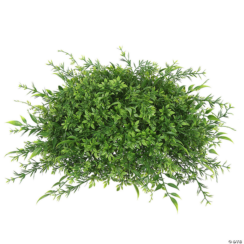 Vickerman 18" Artificial Green Mixed Greenery Half Ball Image