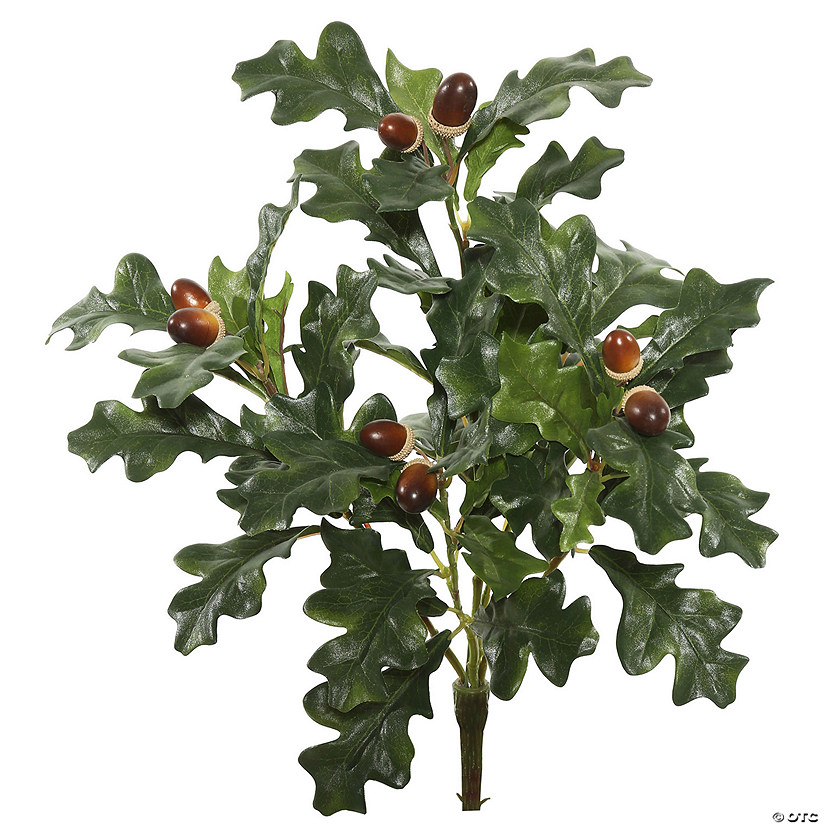 Vickerman 18" Artificial Green Oak Spray. Includes 3 sprays per pack. Image