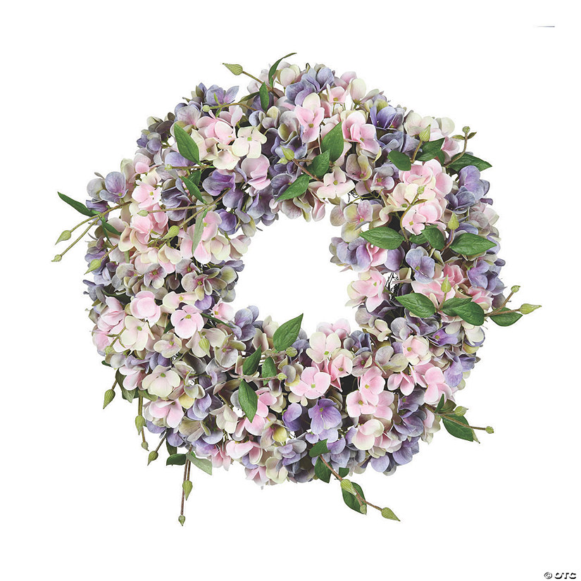 Vickerman 18" Blue and Pink Hydrangea Wreath Image