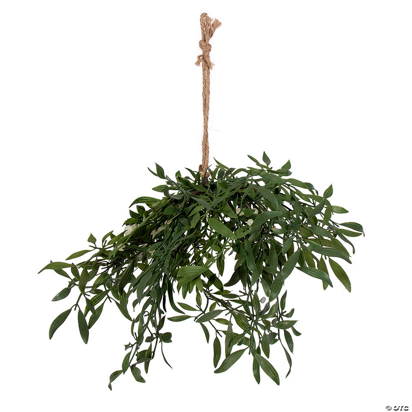 Vickerman 18" Green Artificial Mistletoe with Rope Hanger, 2 per bag. Image